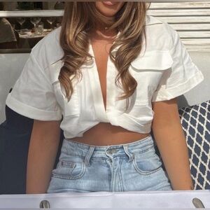 ZARA CROP TOP WITH KNOT bloggers Favorites Size XS